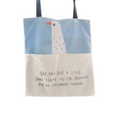 2017 new college sailing cloth cartoon package small fresh hand bag leisure Xiekua package Art Students The bird