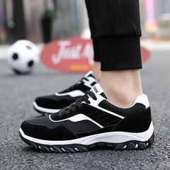 Summer breathable net cloth men`s shoes outdoor leisure sports shoes dad shoes solid heart anti-skid wear-resistant middle aged net shoes 71202 black, upgrade net cloth, standard code