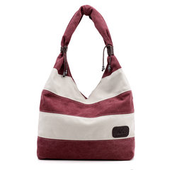 BAG canvas bag 2017 new fashion handbags, ladies bags of large capacity wind leisure bags Purple coffee