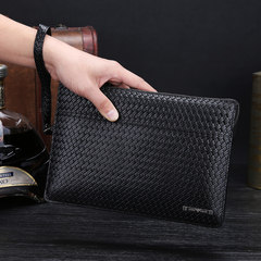 Genuine Armani handbag business men Zhuo Vatican hand bag leather clutch made of large capacity packet channel Black [trumpet]