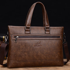 Kangaroo men's purse, horizontal handbag, business trip, briefcase, shoulder bag, casual bag, men's bag, leather bag 8099 cross section