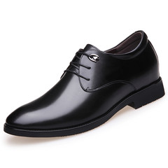 The young man pointed shoes male Korean business suits black patent leather shoes casual cool summer new Black 1688 higher inside