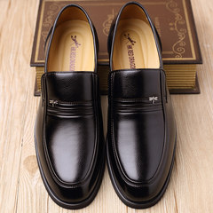 The summer male elderly men's business suit leather shoes shoes sandals male leisure set foot hollow ventilating shoes Dad 43265 0698 black shoes [belts]