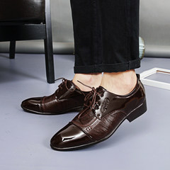 Spring and autumn men's men's business suits the trend of a male Korean daily dress shoes breathable Elegant Brown
