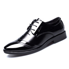 New men's business suit, black leather shoes, men's new wave shoes, summer English shoes, casual shoes 1653 black 1653 black
