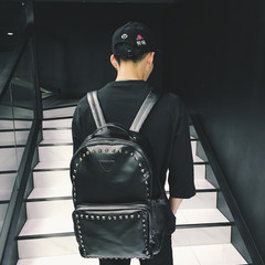 2017 new young fashion backpack, men tide shoulder bag, Japan and Korea simple leisure student bag Paragraph F (cortex)
