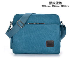 Manjiang-red canvas bag new style Korean style fashionable bag single shoulder bag oblique satchel cotton canvas leisure bag men`s bag women`s bag horizontal style blue