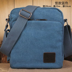 Manjiang-red canvas bag new style Korean style fashionable bag single shoulder bag oblique satchel cotton canvas leisure bag men`s bag women`s bag upright blue