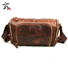 European and American Mens Leather Bag Leather old vintage pack of Crazy Horse Bag Satchel Bag leisure Youpi Brown