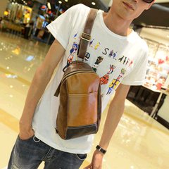 Men's shoulder bag, small chest bag, men's Korean version bag, outdoor sports leisure, riding backpack, chest male bag Khaki bag