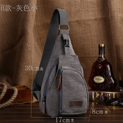 2017, the new men's canvas chest bag, multi-functional fashion retro chest pack, outdoor sports and leisure backpack B trumpet grey