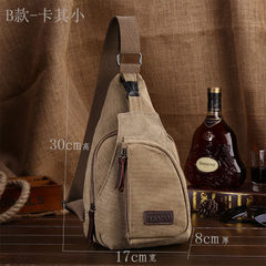 2017, the new men's canvas chest bag, multi-functional fashion retro chest pack, outdoor sports and leisure backpack B trumpet Khaki