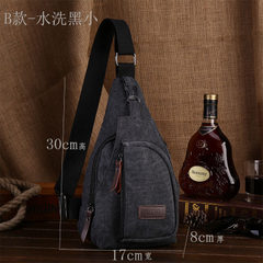 2017, the new men's canvas chest bag, multi-functional fashion retro chest pack, outdoor sports and leisure backpack B small wash black