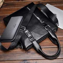 The vertical section of commercial single shoulder bag bag handbag Crossbody Bag Purse briefcase male leisure men's bag iPad Send black handbag