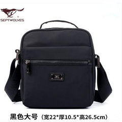 Septwolves canvas bag bag bag cloth Oxford s casual outdoor small Bag Satchel Bag chest trend Black (Oxford cloth)