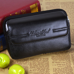 Men's 5.5 inch leather mobile wallet, fashion casual, male belt, apple 6plus, leather mobile phone bag Brown Leather