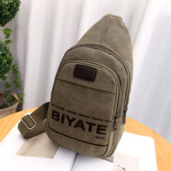 New men's chest pack Korean fashion handbags casual satchel male bag shoulder Backpack Bag Purse tide movement Canvas 3317 army green