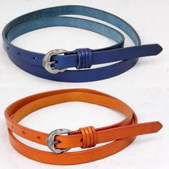 Are the first layer of leather belts with simple all-match small summer dress leather belt black fine sub lady blue