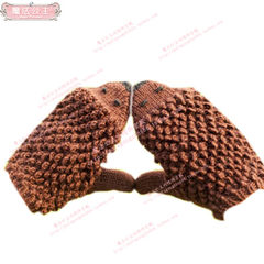 Autumn and winter new hedgehog shape animal gloves, men and women universal wool gloves, plus thickening warm gloves