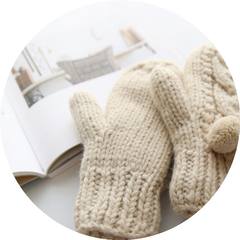 New type of cashmere, warm finger Mittens, winter cute Korean students thickening neck sweater gloves