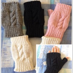Hand knitted gloves, wool gloves, wool, semi finger gloves, computer gloves, men and women