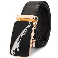 Fat fat man size belt 160cm extended edition jaguar leopard head belt belt 150 Youth Business Black Buckle 120cm