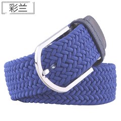 Men's smooth buckle, high elasticity, thickening, anti allergy, tightness, plastic buckle elastic stretch, multi code canvas belt, color orchid 120cm
