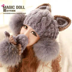 Magic doll, genuine Korean, winter and summer, female, Korean, fur, wool, gloves Picture 18CM fur ball plus 288 yuan