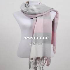 Exports of Japanese new, genuine, wool, cashmere blended, thickening, increasing shawl, scarf powder lattice