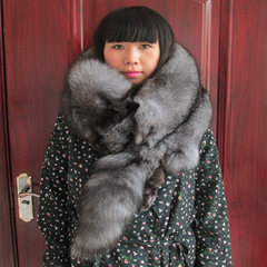 Special offer in autumn and winter blue fox fur scarf whole high-grade silver fox fur scarf shoulder Unisex Pecan
