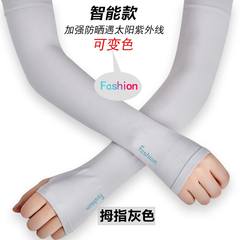 Arm sleeves, sleeves, long girls, fingers, gloves, knitted, thickened, warm, wool, line, false sleeves (2 pairs), thumb grey.