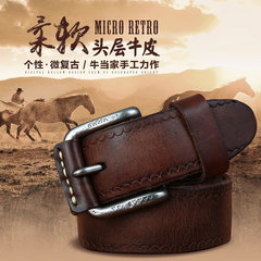 Cattle headed men belt leather belt leather casual male pin buckle belt male head layer cowhide hand 1195