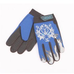 Ji Baonuan, cycling, boys and girls, thin, full finger, long finger, mittens, outdoor, winter and winter fingers, fingers, anti-skid A Blue Wolf