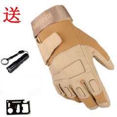 Special soldier's total gloves, men's army fans, cycling training, anti skid driving, autumn and winter Black Hawk long fingers tactical gloves, imported sand Y long (giving flashlight tool cards)