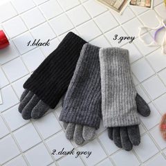 South Korea imports 2015 winter and winter women, simple color matching wool, gloves, warm gloves, knitted hand socks