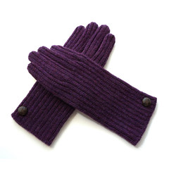New autumn and winter ladies, pure wool yarn, simple buckle gloves, outdoor thickening gloves