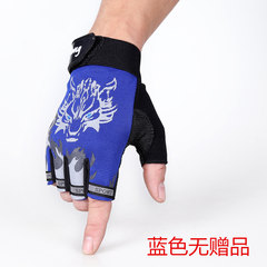 Gloves, men and women, cycling, semi finger, sun protection, sports, fitness, yoga, fishing, anti skid dew, thin blue, no gifts.