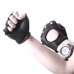 Gloves, riding, half finger, Harley Davidson, leather gloves, retro motorcycle gloves, fitness, outdoor sports