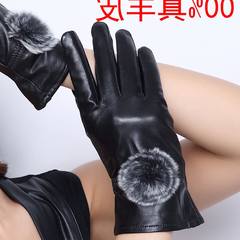 Special leather gloves, ladies, sheep skin, autumn and winter plus thickening, warm ride, driving thin women's leather gloves