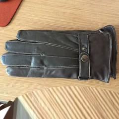Leather gloves, windproof, cycling, motorcycle, cotton gloves, winter thickening, cashmere, warm gloves, men