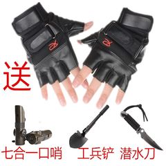 Men's leather semi finger gloves, spring and summer sheepskin missing, refers to sunscreen, cycling, thunderbolt training, tactical fitness