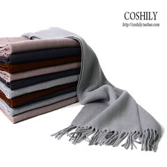 Korean version of autumn and winter, new wool, cashmere blended, solid color, men and women, general, thick, narrow edition scarf