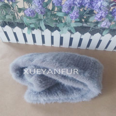 Xueyan fur mink hair knitted scarf jewelry imported fur collar thick warm scarf ring two
