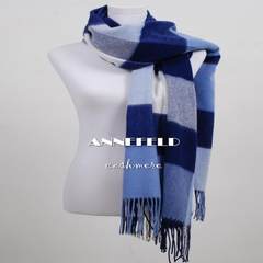 Export single Japan Lichade wool and Cashmere Pashmina Scarf thick blue