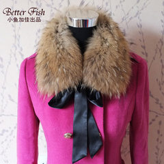 Special offer winter bow ribbon ribbon raccoon fur collar wool Collar Scarf real fur plush lady Haining