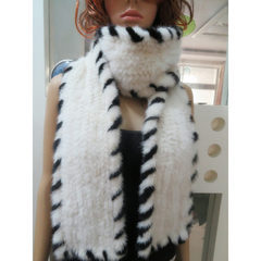 The new mink fur fur scarf set head women warm winter long shawl tightly woven bags of mail