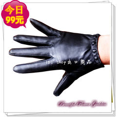 Leather gloves, goat skin, hand back lace, fashionable lace and sheepskin bubbles -S