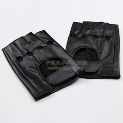 In the spring and Autumn period, men's half finger shows small sheepskin, driving motorcycles, leather gloves and locomotive body-building gloves Black Suede