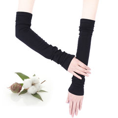 Korean female spring false sleeves and long sleeved cotton arm sleeve casing leakage refers to the long cotton gloves outdoor half finger sleeves