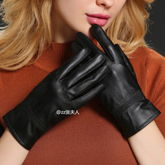 Special leather gloves, women's winter Han version, sheepskin gloves, women's cashmere, thickening, warm leather gloves, men riding